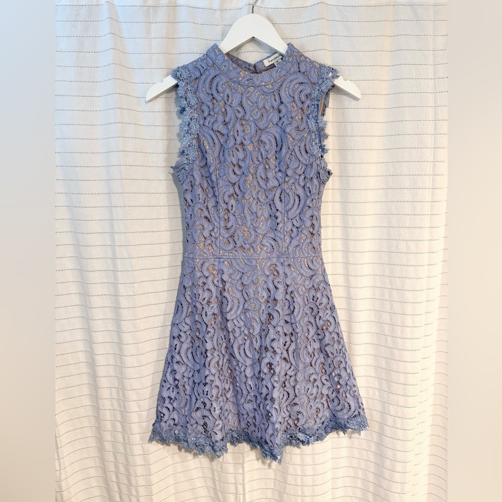 Francesca's Periwinkle Blue Lace Sleeveless Mini Dress Size Medium